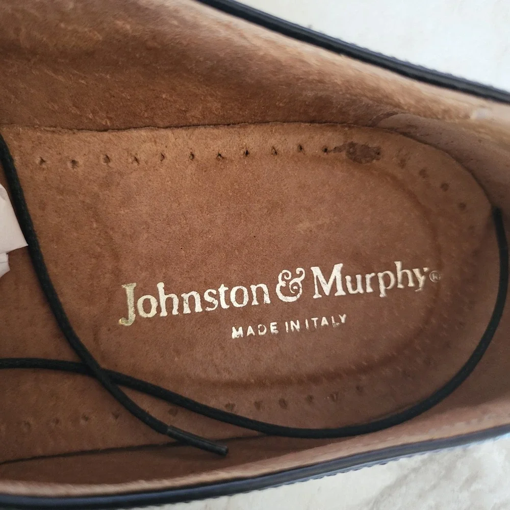 Johnston Murphy Italy Wingtip Oxfords Black Men's Size 8 M